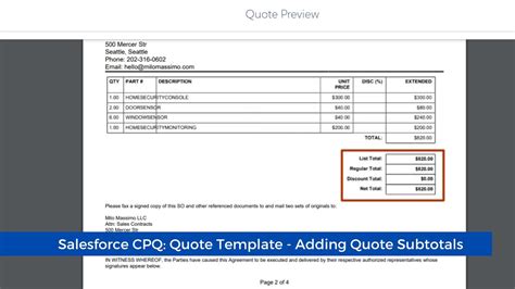 custom quote template salesforce